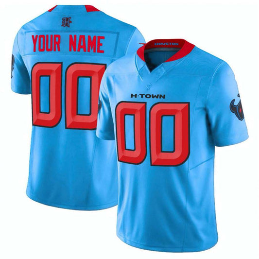 Custom H.Texans Active Player Light Blue 2024 F.U.S.E Vapor Limited Football All Stitched Jersey Personalised Jerseys