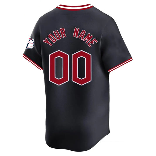 Custom 2025 Cleveland Guardians Navy Road Alternate Stitched Baseball Jerseys