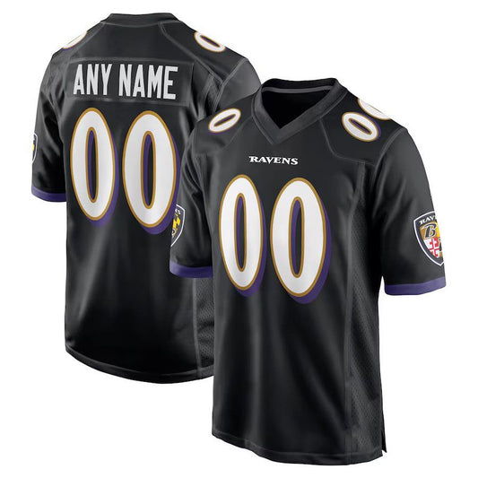 Custom B.Raven 2024 Black Game American Stitched Football Jersey
