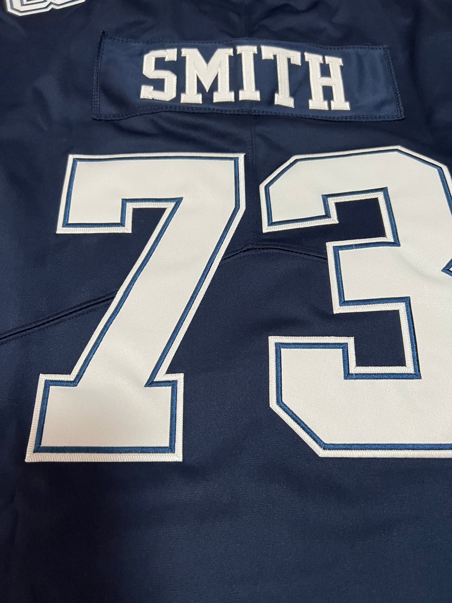 D.Cowboy New Number #73 Tyler Smith Jerseys Navy Football Jersey