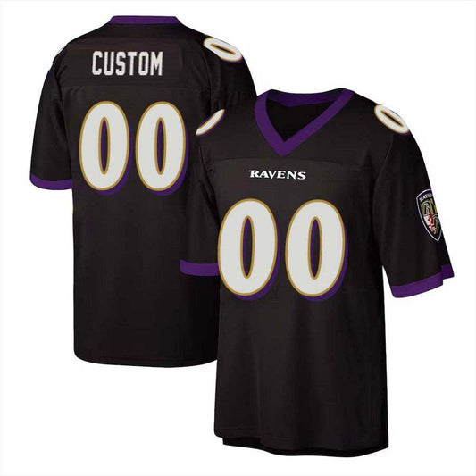 Custom B.Raven Throwback Stitched Black M&N Retired Football Jersey