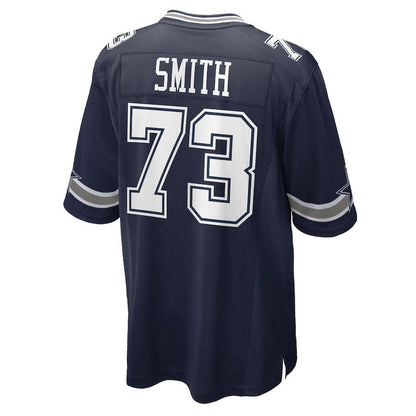 D.Cowboy New Number #73 Tyler Smith Jerseys Navy Football Jersey