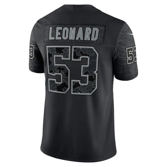 IN.Colts #50 Segun Olubi Black RFLCTV Limited Jersey Stitched American Football Jerseys