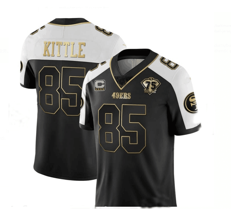 Football Jerseys SF.49ers #85 George Kittle Jersey Black Stitched Name And Number