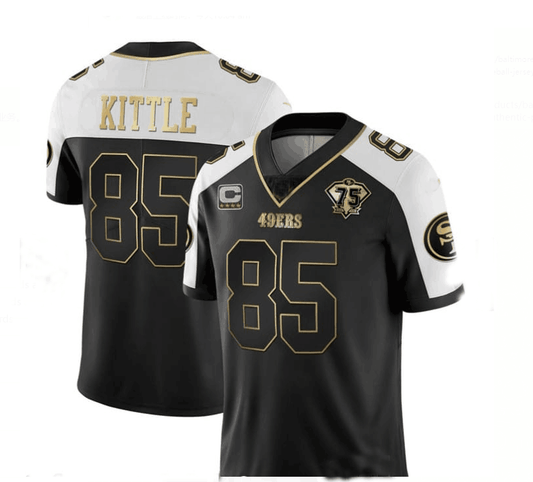 Football Jerseys SF.49ers #85 George Kittle Jersey Black Stitched Name And Number