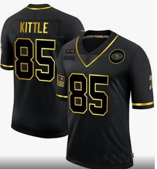 Football Jerseys SF.49ers #85 George Kittle Jersey Black Stitched Name And Number Jerseys