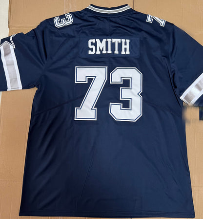 D.Cowboy New Number #73 Tyler Smith Jerseys Navy Football Jersey
