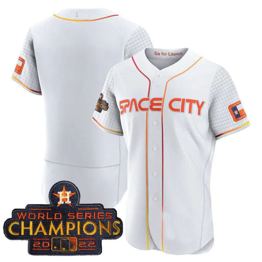 Houston Astros WHITE 2023 SPACE CITY CHAMPIONS FLEX JERSEY ¡§C ALL STITCHED Baseball Jerseys