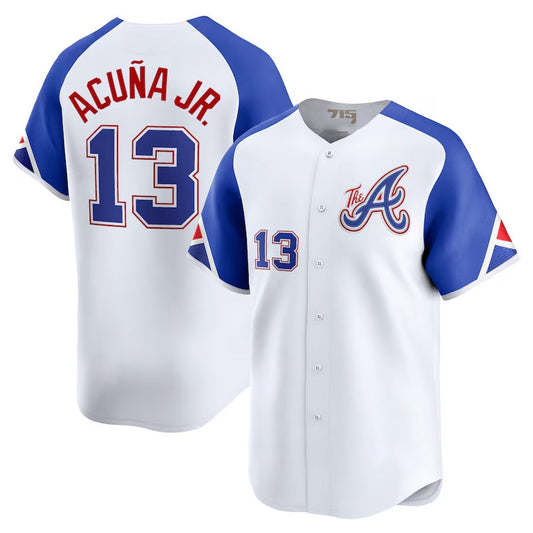 Atlanta Braves #13 Ronald Acuña Jr. City Connect Limited Jersey - White Baseball Jerseys