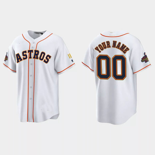 Custom Houston Astros 2023 Gold Program Jersey ¡§C White Stitches Baseball Jerseys