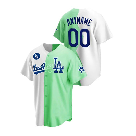Baseball Jerseys Custom Los Angeles Dodgers jersey 2022 All Star Celebrity Softball Game White Green Split Baseball Anniversary Gift