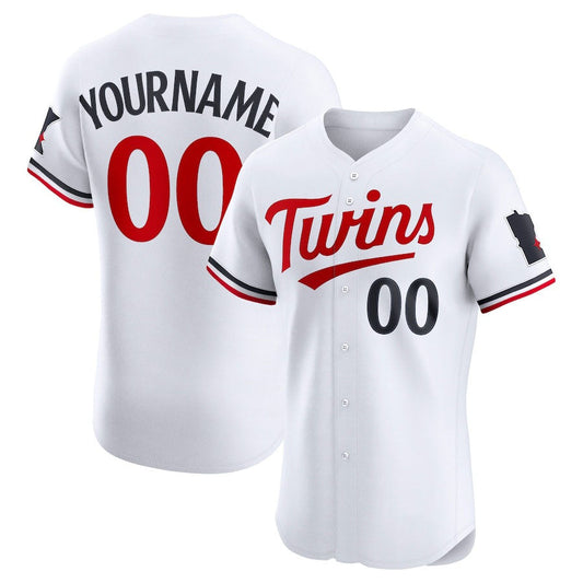 Custom Minnesota Twins Home Elite Jersey – White Stitched Baseball Jersey