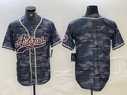 Houston Astros Blank Gray Camo Cool Base Stitched Baseball Jersey