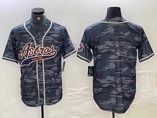 Houston Astros Blank Gray Camo Cool Base Stitched Baseball Jersey