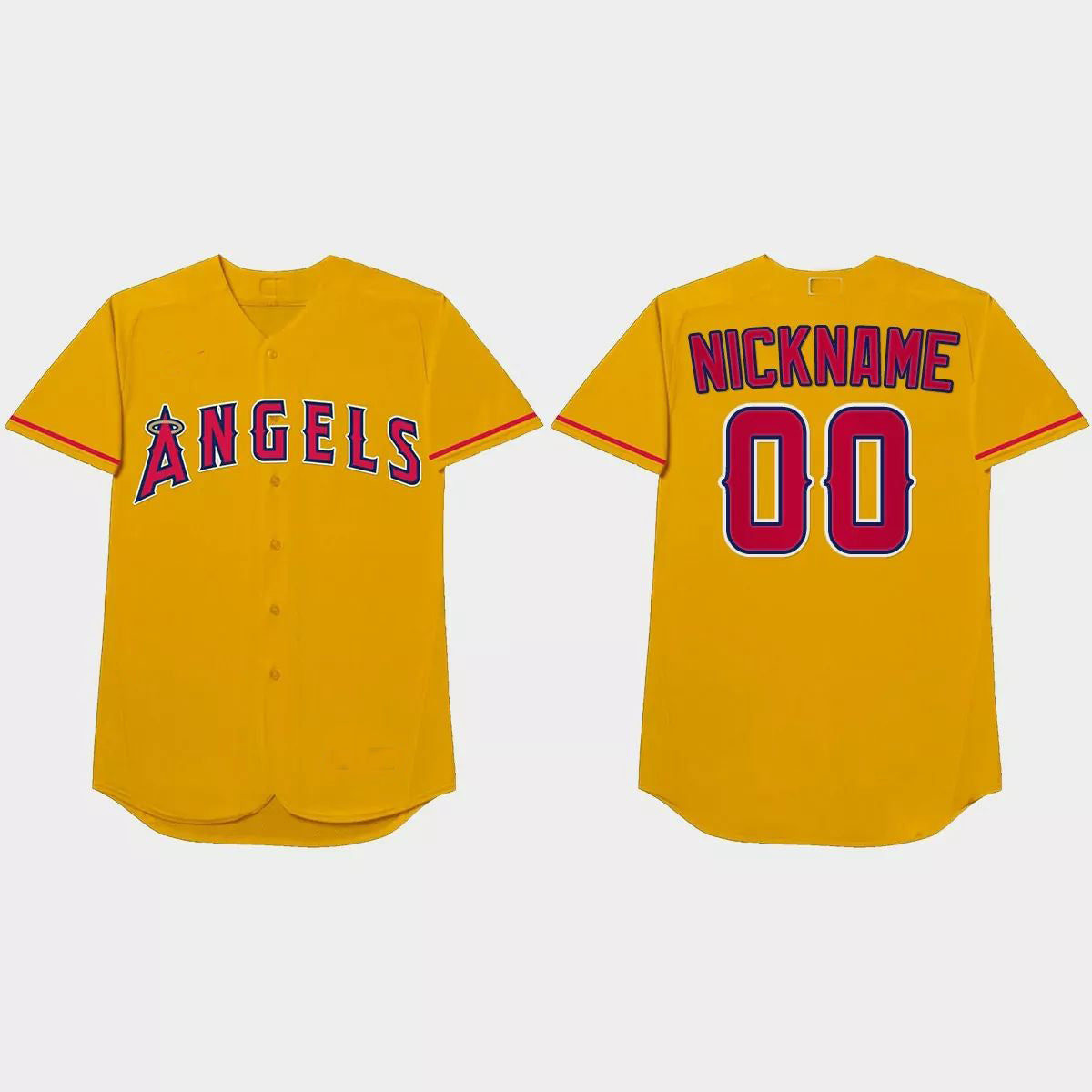Custom Los Angeles Angels 2021 Players?¡¥ Weekend Nickname Jersey ¡§C Gold Stitched Baseball Jerseys