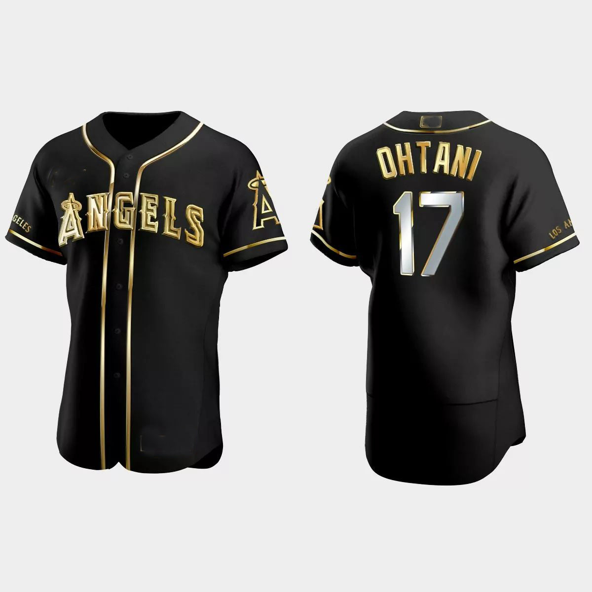 Los Angeles Angels #17 Shohei Ohtani Gold Edition Authentic Jersey ¡§C Black Men Youth Women Baseball Jerseys