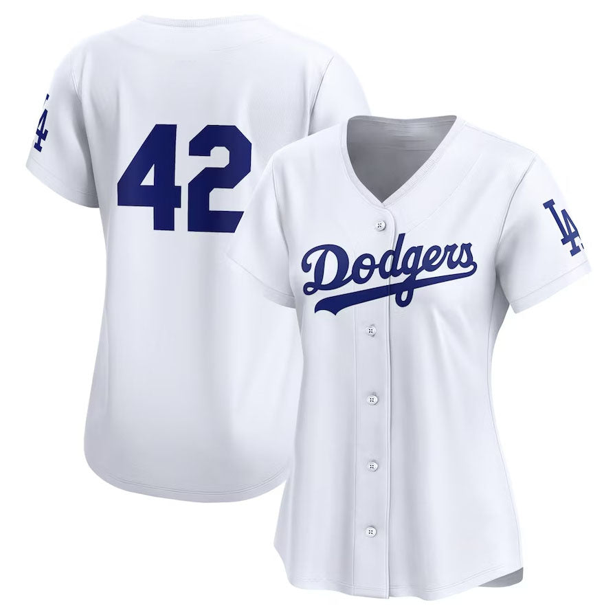 Los Angeles Dodgers 2024 #42 Jackie Robinson Day Home Limited Jersey ¨C White Stitches Baseball Jerseys