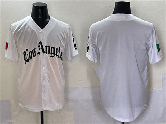 Los Angeles Dodgers Blank White Mexico 2025 LA Gothic Style With Fernando Patch Vapor Premier Limited Stitched Baseball Jersey