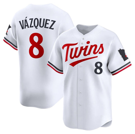Minnesota Twins #8 Christian Vázquez Home Limited Jersey - White Stitched Baseball Jersey