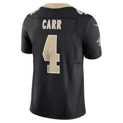 NO.Saints #4 Derek Carr Black Vapor F.U.S.E. Limited Stitched American Football Jersey