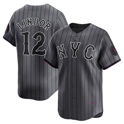 New York Mets #12 Francisco Lindor Graphite 2024 City Connect Limited Player Jersey Baseball Jerseys
