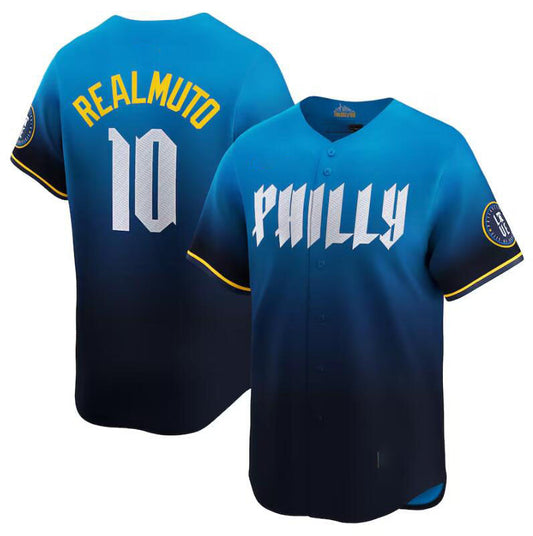 Custom Philadelphia Phillies Active Player Blue 2024 City Connect Limited Stitched Baseball Jersey