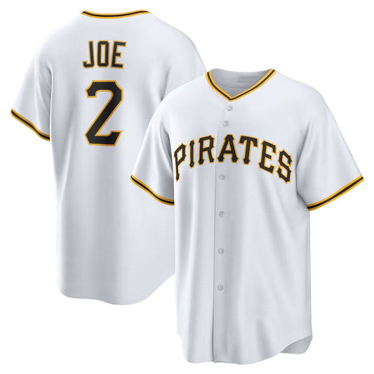 Pittsburgh Pirates #2 Connor Joe Home Replica Jersey - White Stitched Baseball Jersey