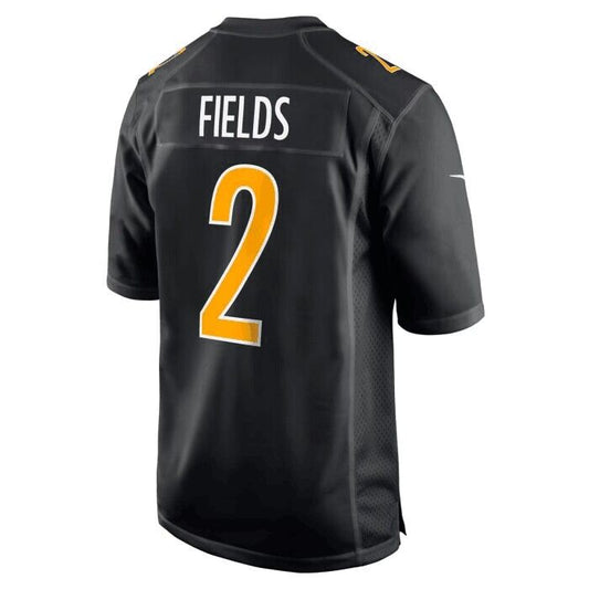 P.Steelers #2 Justin Fields Black Replica Carbon American Football Jerseys