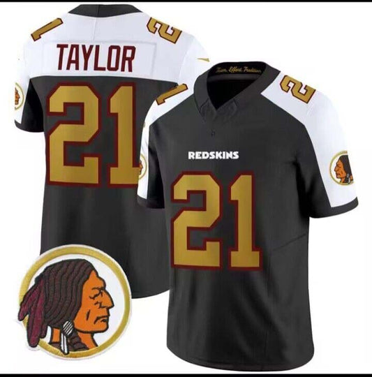 W.Redskins #21 Sean Taylor Throwback Vapor Black Gold Trim Jersey ¨C All Stitched American Football Jerseys