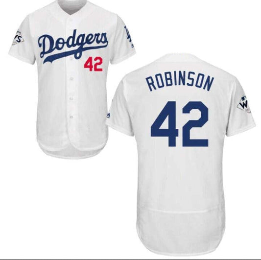 Los Angeles Dodgers #42 Jackie Robinson White Home Authentic Patch Jersey Baseball Jerseys