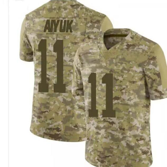 SF.49ers #11 Brandon Aiyuk Salute to Service Limited Jersey - Camo Stitched American Football Jerseys