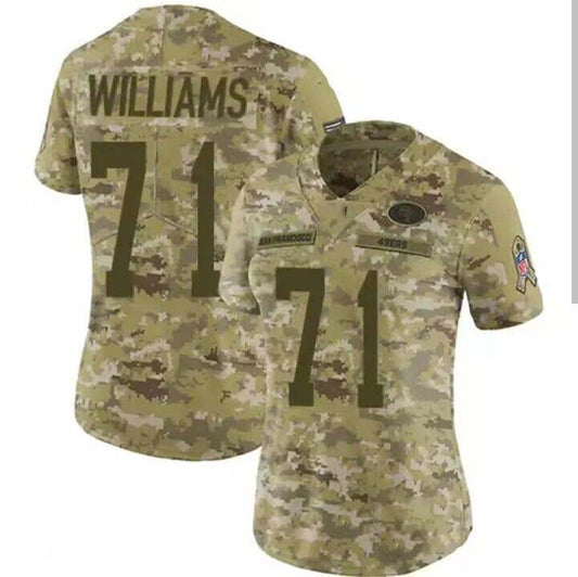 SF.49ers #71 Trent Williams Camo Stitched Limited 2021 Salute To Service Stitched American Football Jerseys