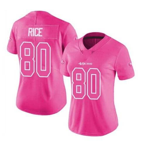 SF.49ers #80 Jerry Rice Pink Stitched Limited Rush Fashion Stitched American Football Jerseys