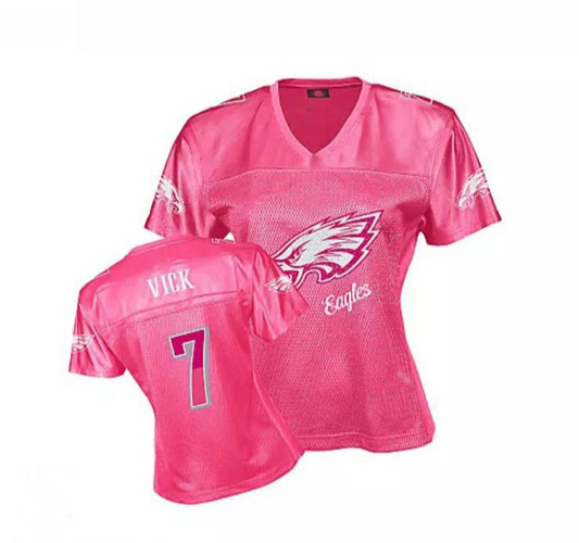 P.Eagles  #7 VICK Pink Patch Stitched American Football Jerseys