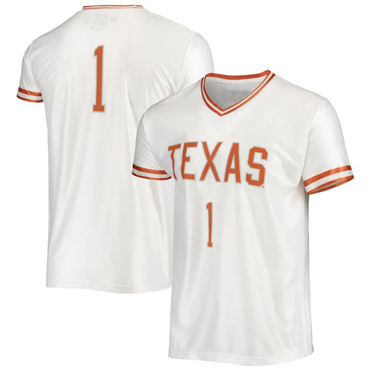 #1 T.Longhorns Original Retro Brand Basketball Jersey White Stitched American College Jerseys