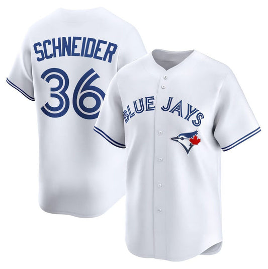 Toronto Blue Jays #36 Davis Schneider Home Limited Player Jersey - White Stitched Baseball Jersey