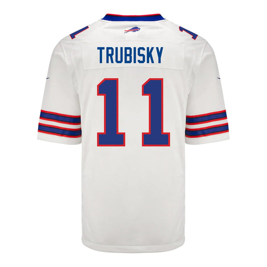 B.Bills #11 Mitchell Trubisky White Game Player Jersey Football Stitched American Jerseys