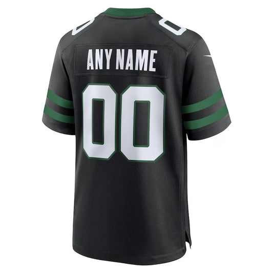 Custom NY.Jets Alternate Game Jersey - Legacy Black Stitched Football Jerseys