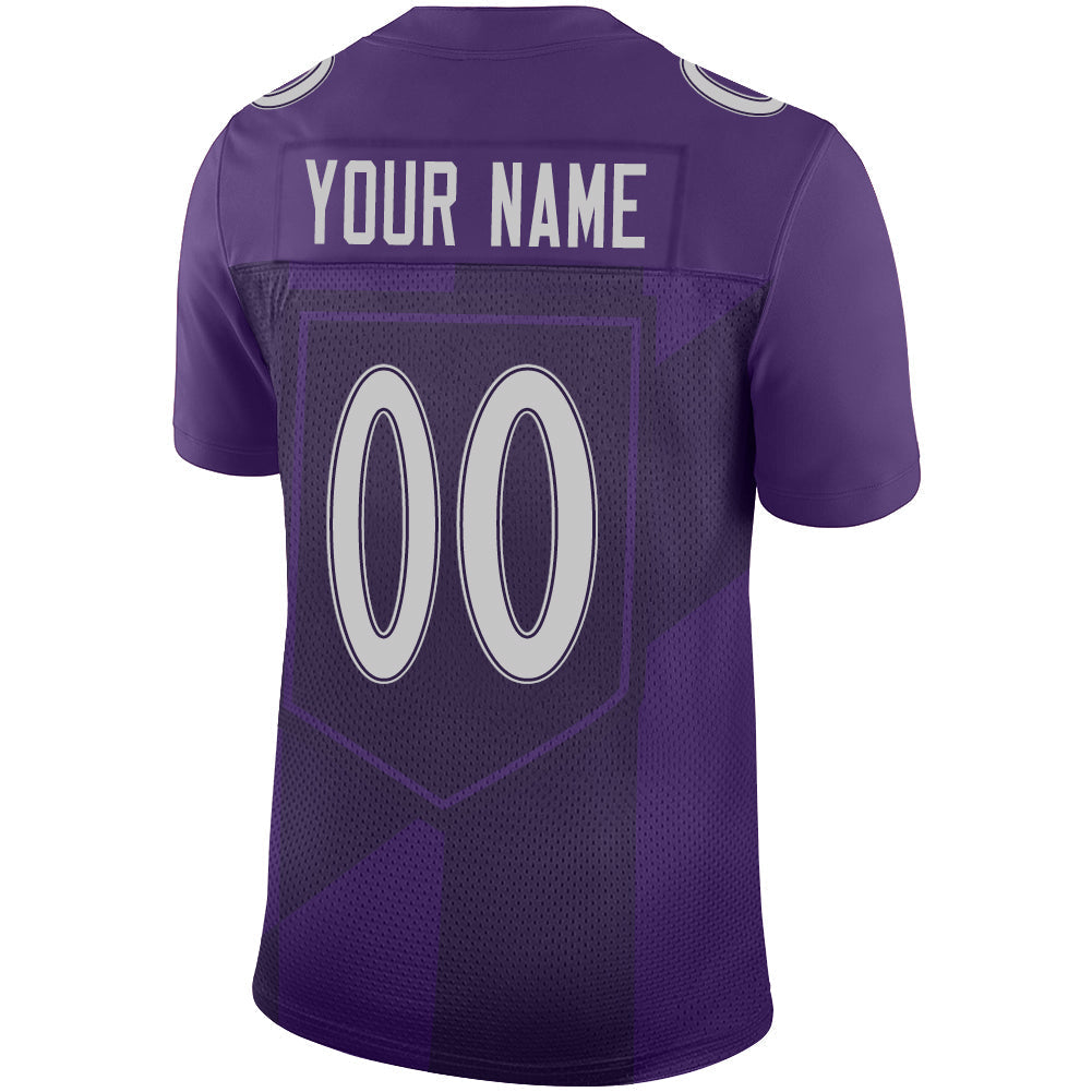 Custom B.Raven Men's American Purple City Vapor Limited Stitched Football Jersey