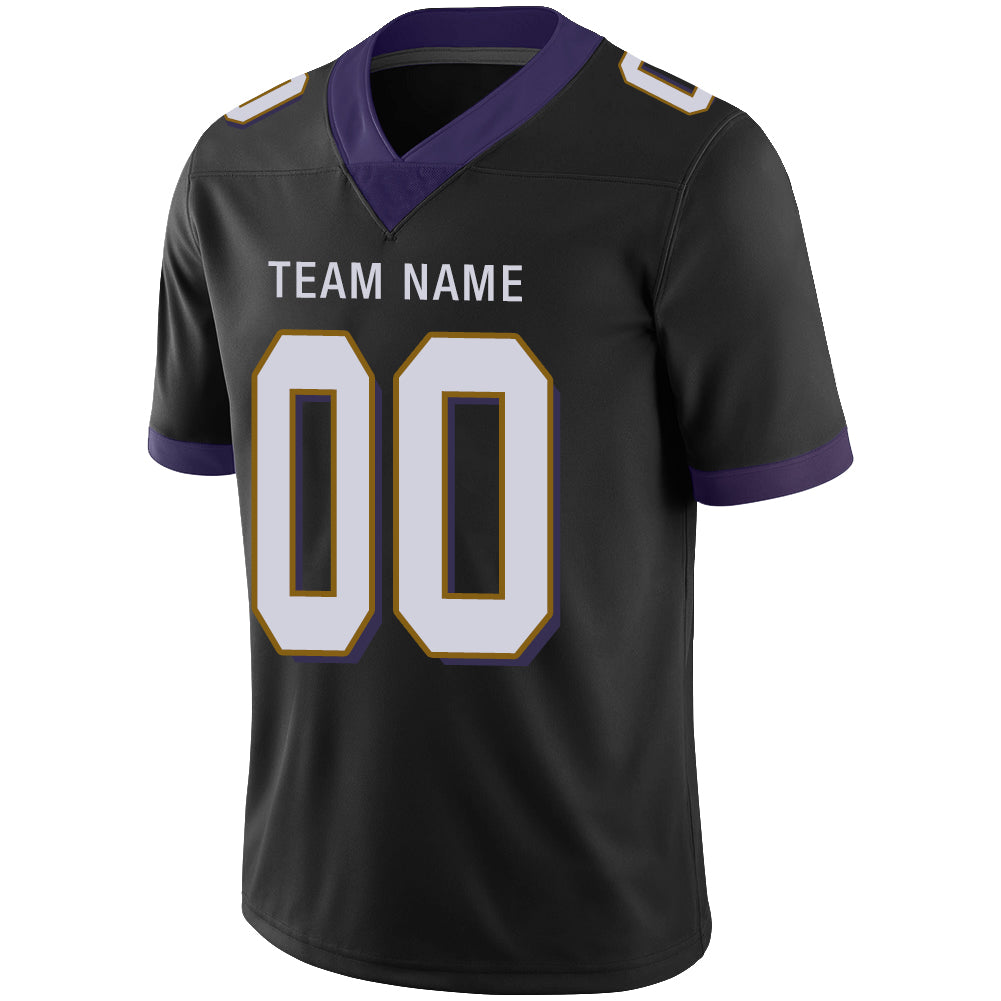 Custom B.Raven Men's American Black Vapor Limited Stitched Football Jersey