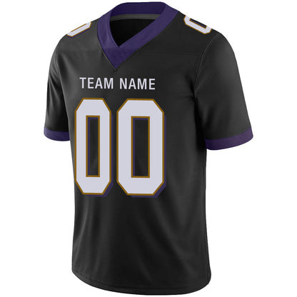 Custom B.Raven Men's American Black Vapor Limited Stitched Football Jersey