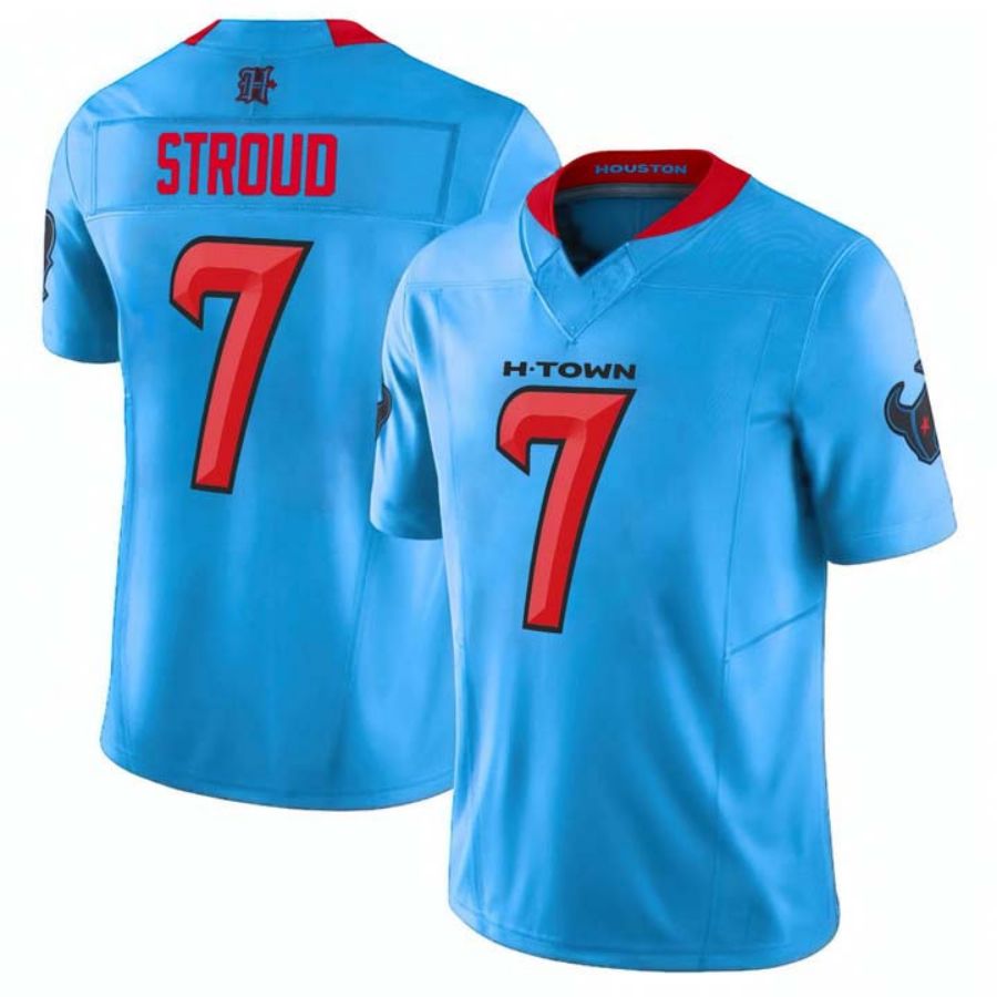H.Texans #7 C.J. Stroud Light Blue Stitched 2024 Vapor F.U.S.E. Limited Jersey