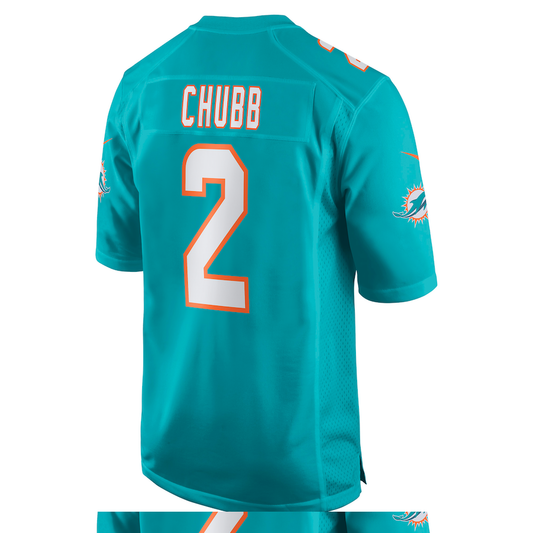 M.Dolphins #2 Bradley Chubb Aqua Game Player Jersey Stitched American Football Jerseys